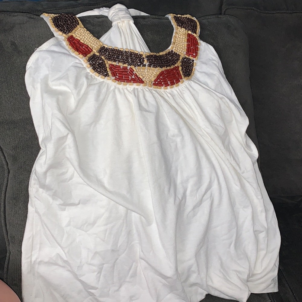 Beaded collar swing fit T-back tank